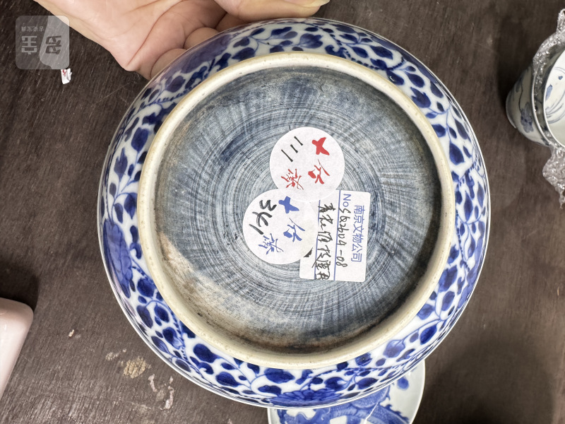 清 青花团菊纹盘 - 图7